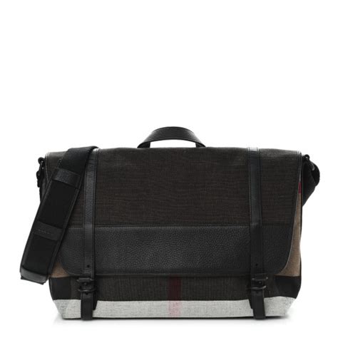 BURBERRY Canvas Mega Check Calfskin Addison Messenger 